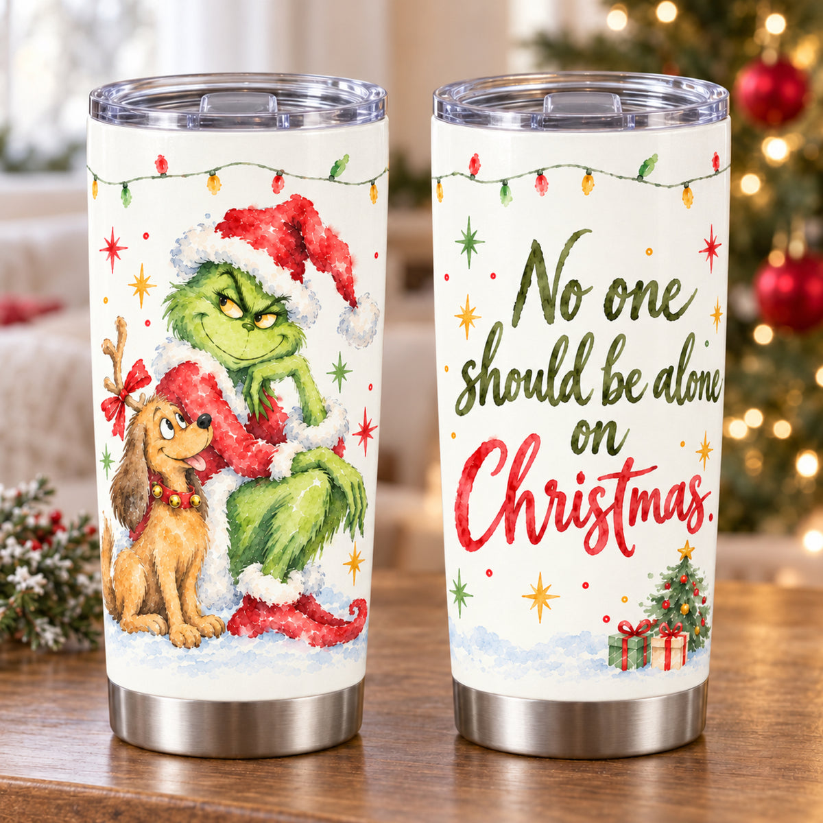 Christmas Together – 20oz Watercolor Quote Tumbler