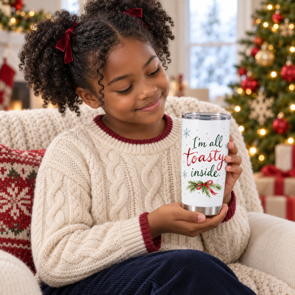 Toasty Inside – 20oz Watercolor Christmas Tumbler