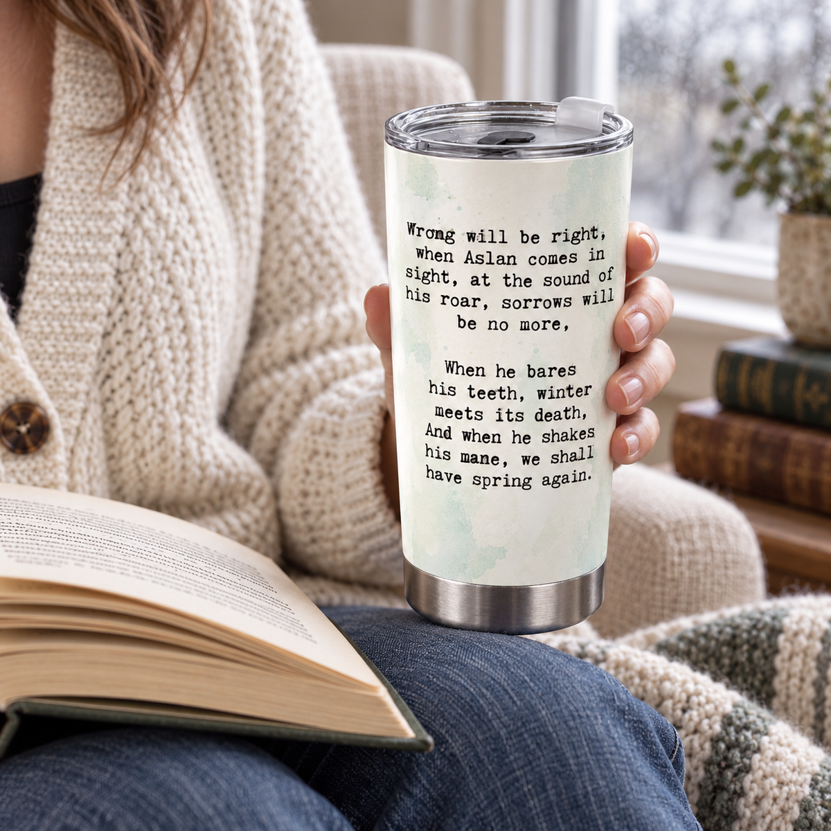 We Shall Have Spring Again – 20oz Aslan & Lucy Literary Quote Tumbler
