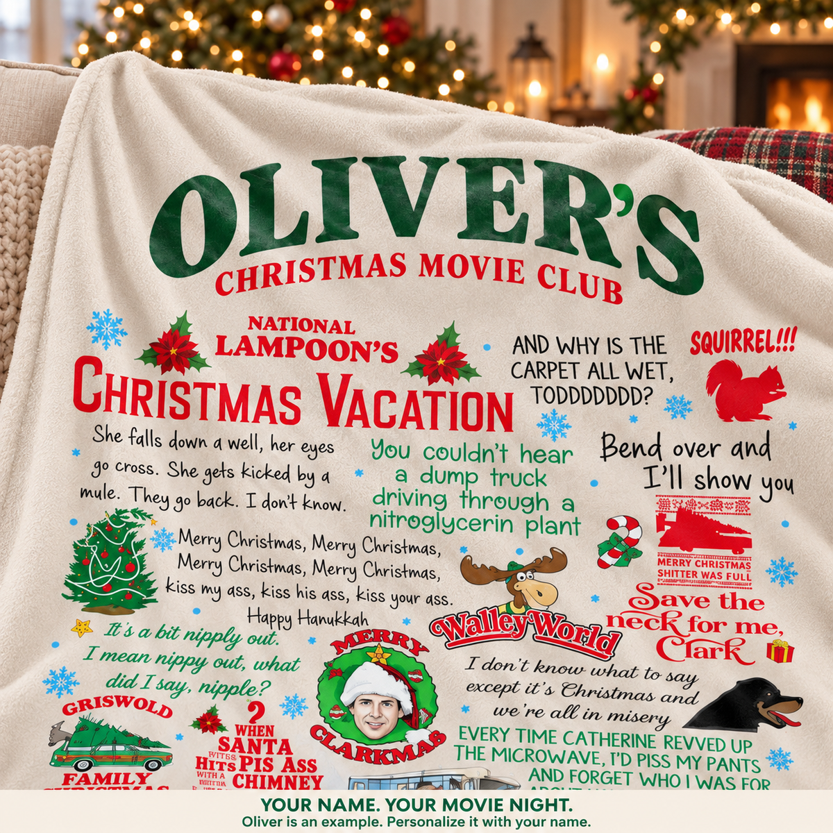 Christmas Movie Club – Personalized Christmas Vacation Blanket