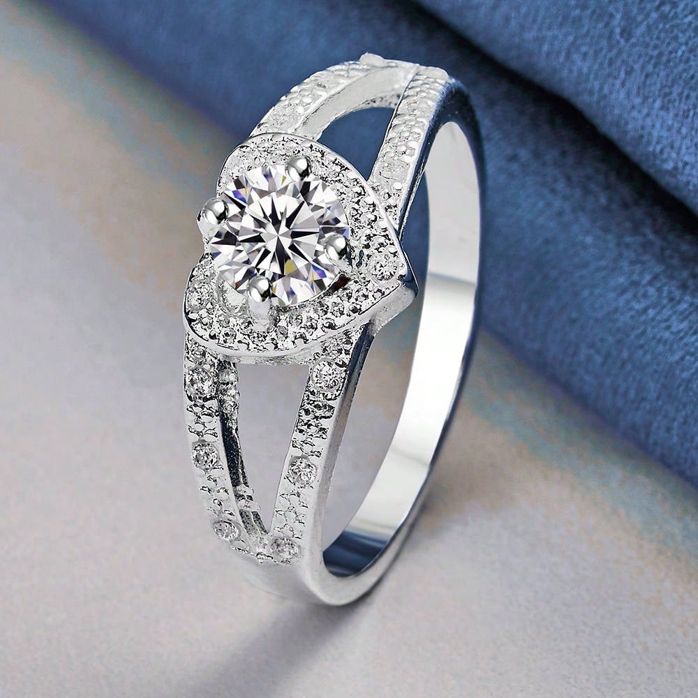 Love Heart Sterling Silver Ring