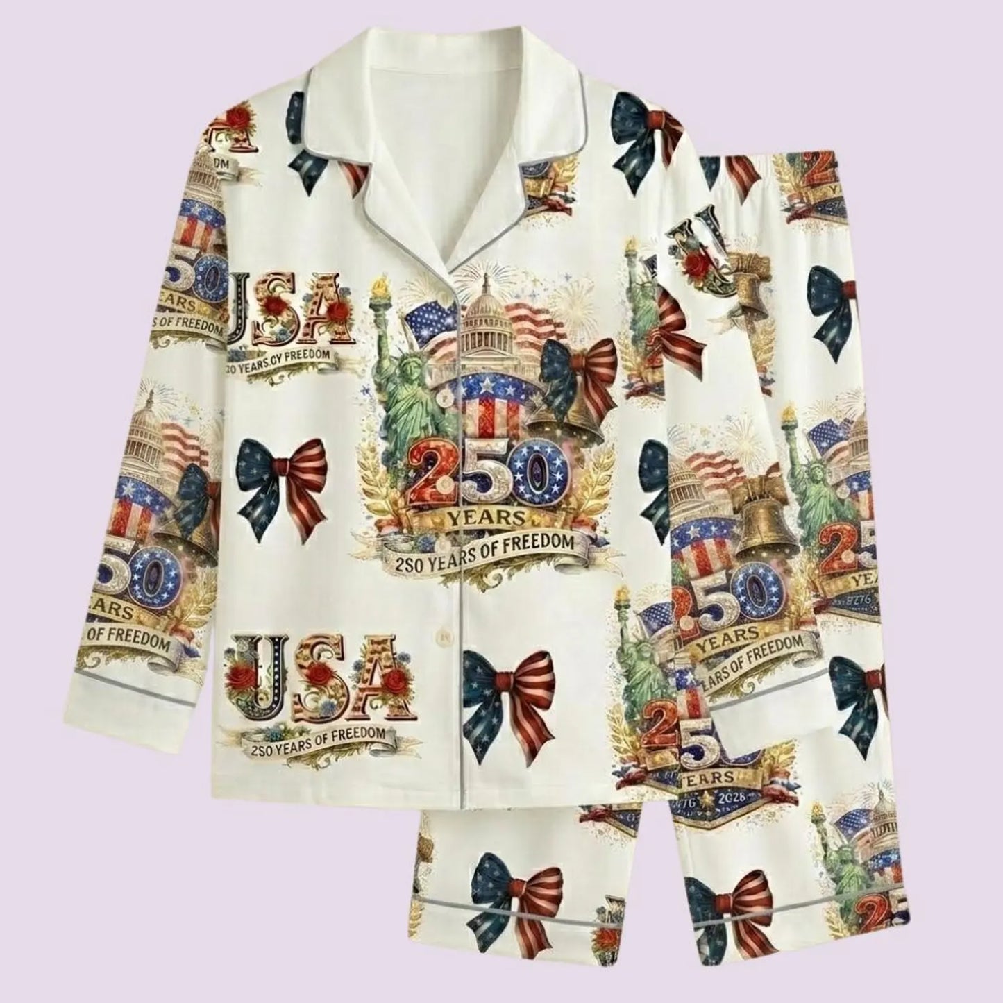 USA 250th Anniversary Patriotic Pajama Set – 1776-2026 America Heritage Sleepwear Edition