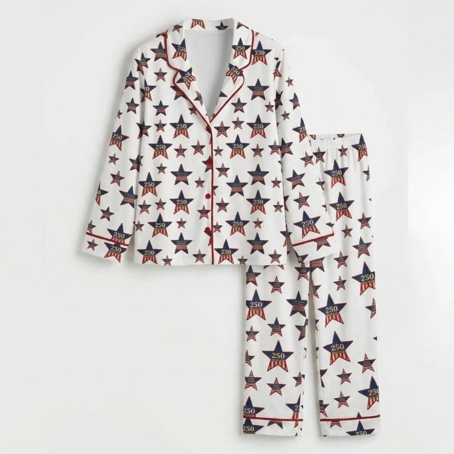 USA 250th Anniversary Patriotic Stars Pajama Set – 1776-2026 Women's Luxury Lounge Edition
