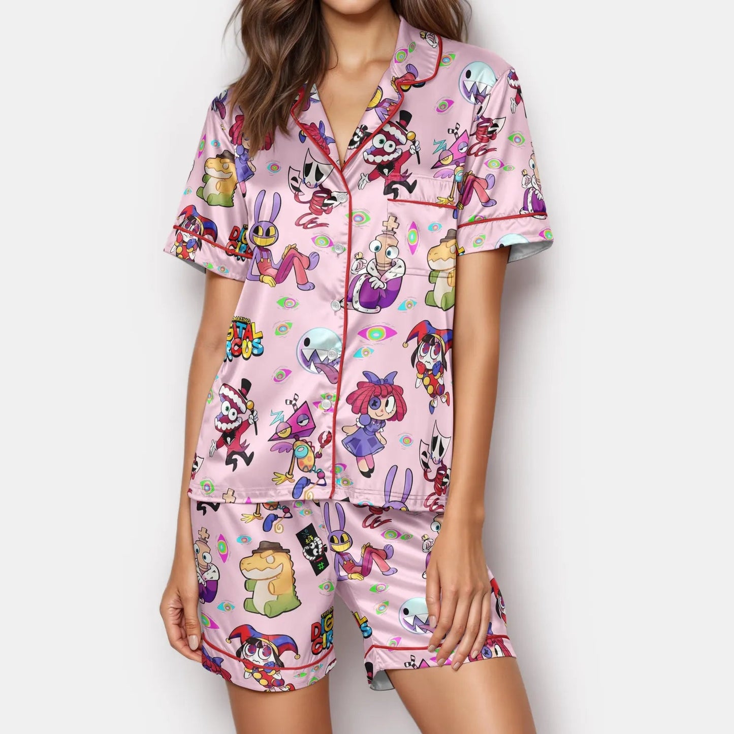Pink Circus Mania Satin Pajamas