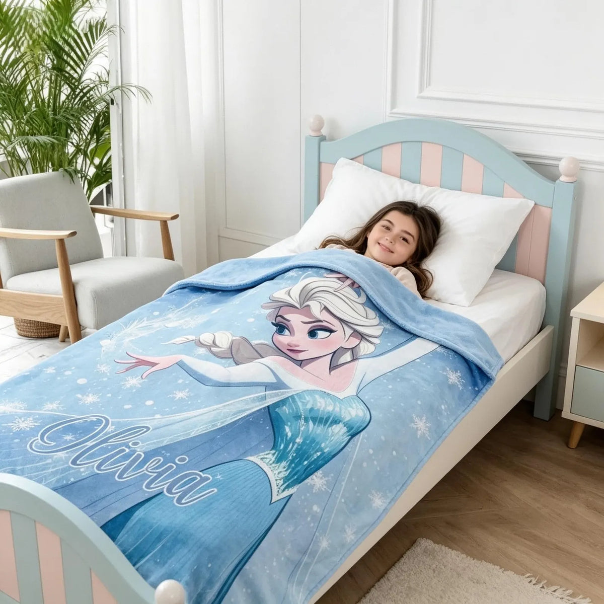 Custom Name Magical Snow Princess Blanket