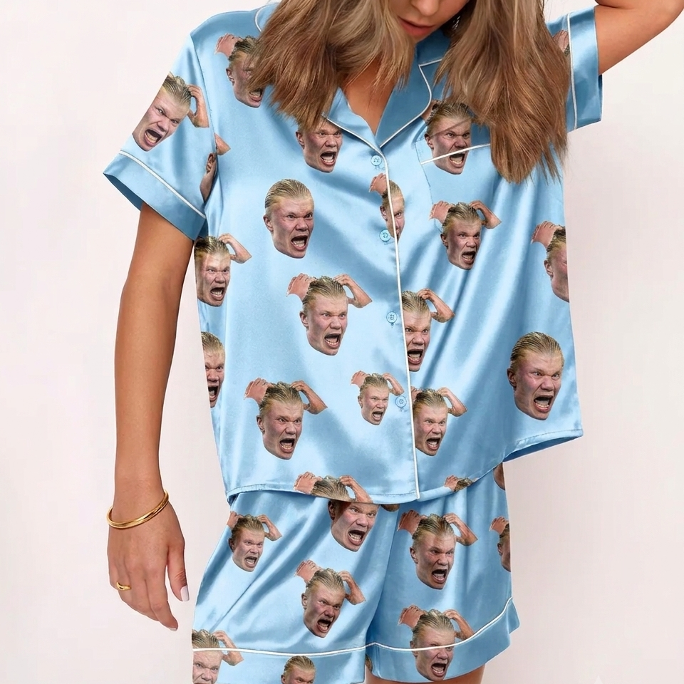 Soccer Meme Watch Party Satin Pajamas