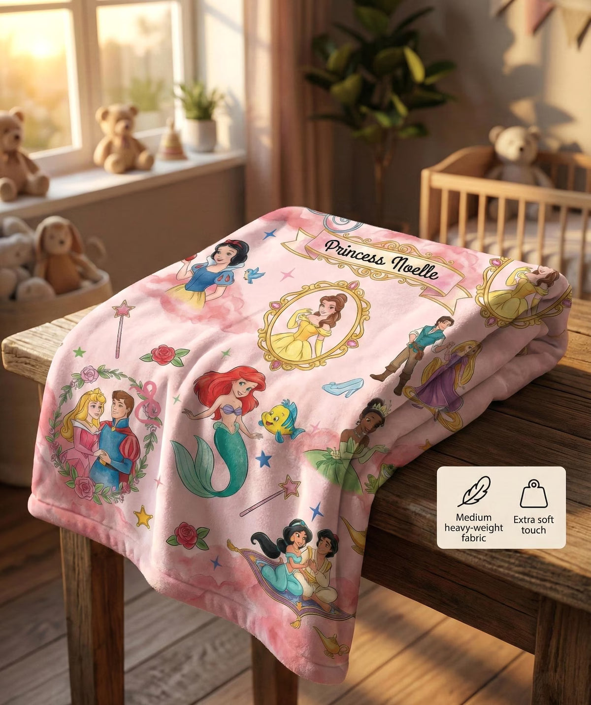 Custom Name Fairytale Dreamland Princess Blanket
