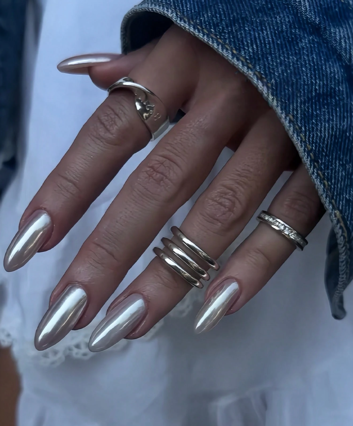 Lotus Root Pink Aurora Cat Eye Almond Press On Nails 24pcs Nail Box