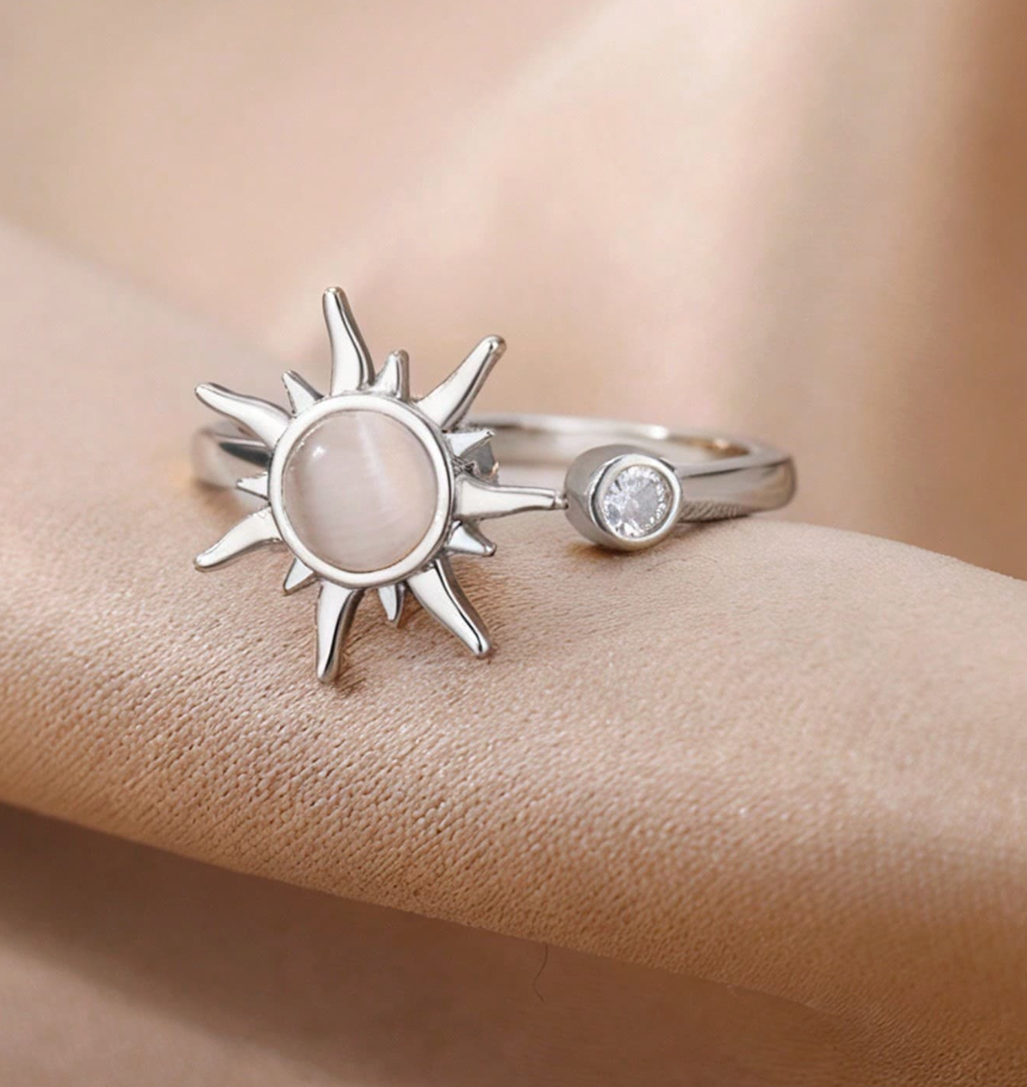 Golden Sun Opal Spinner Ring