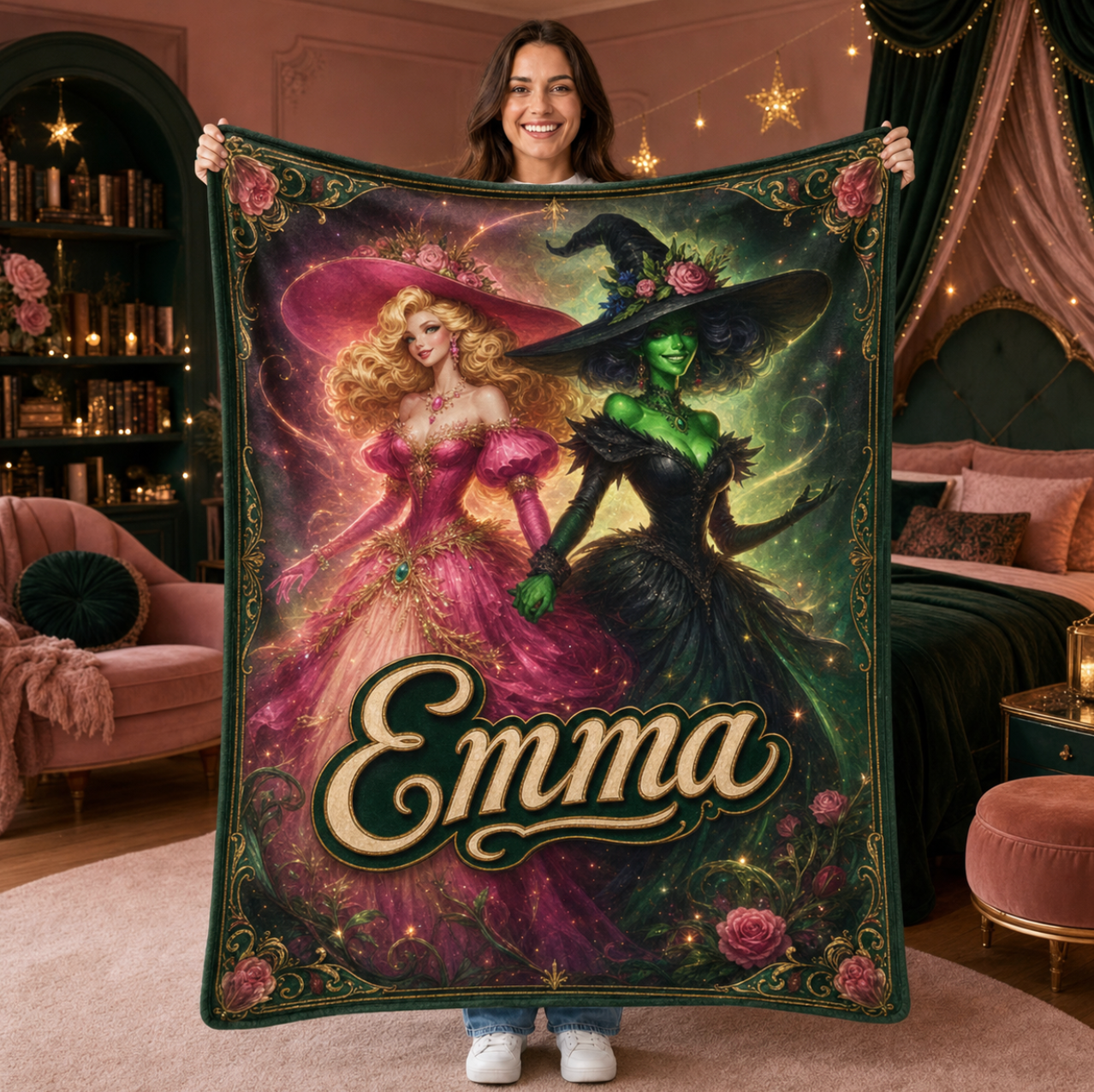 Custom Magical Witch and Princess Friendship Blanket