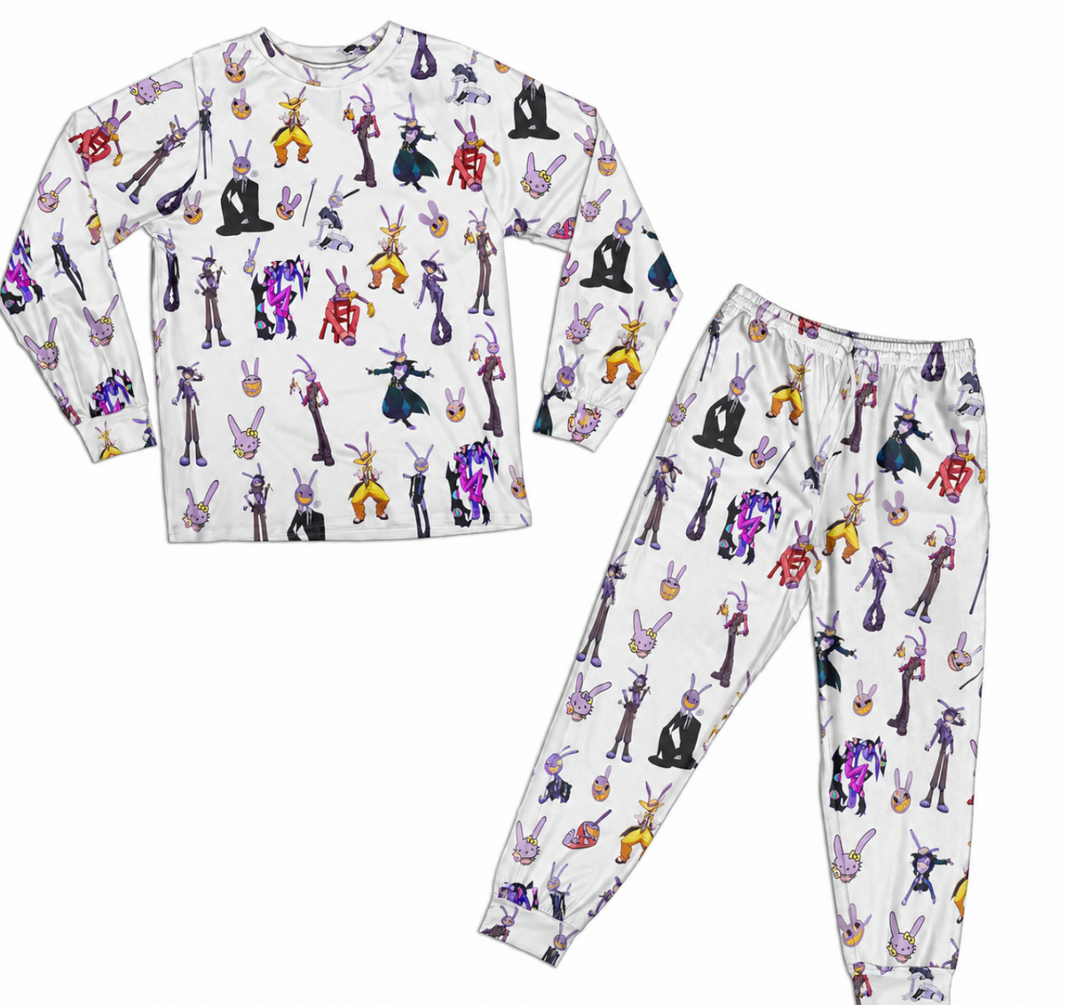 White Bunny Jester Family Matching Pajamas