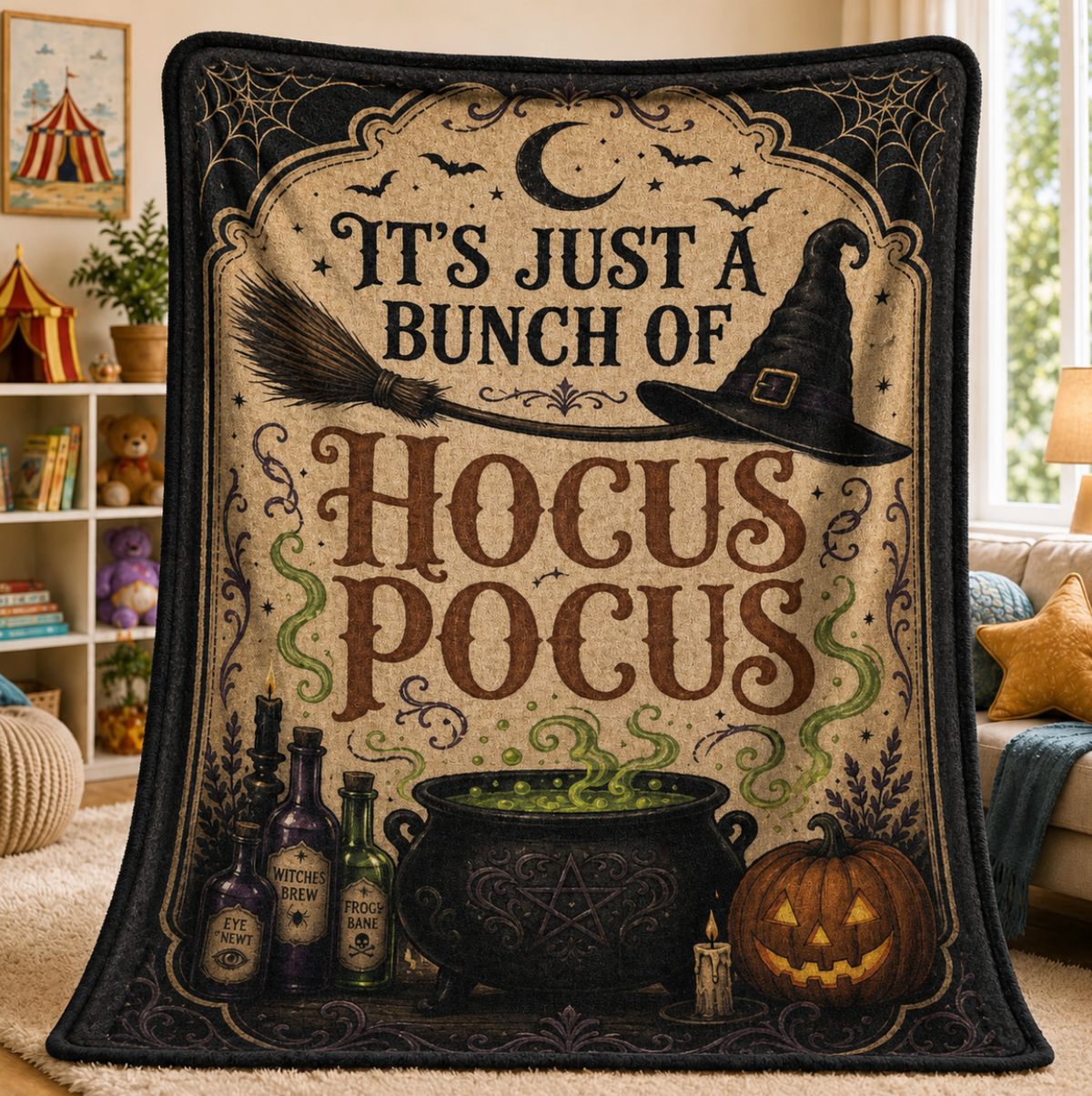 Vintage Spell Cauldron Blanket
