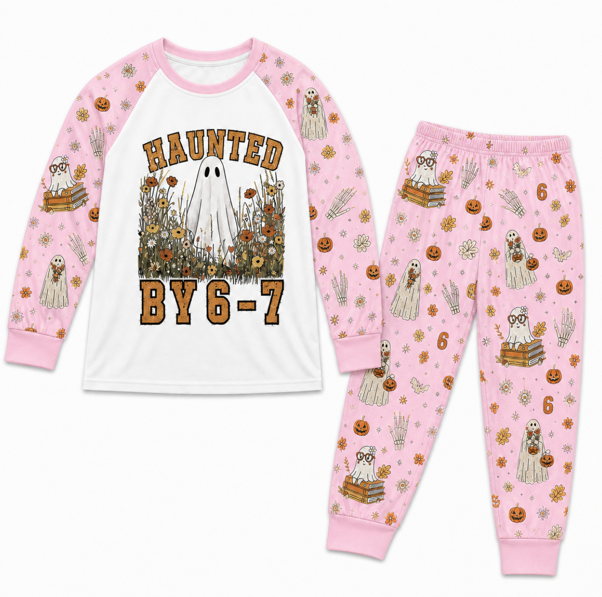 Floral Haunted 6-7 Meme Halloween Family Matching Pajamas