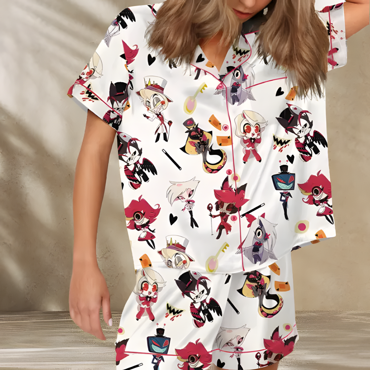 Ivory Underworld Carnival Satin Pajamas