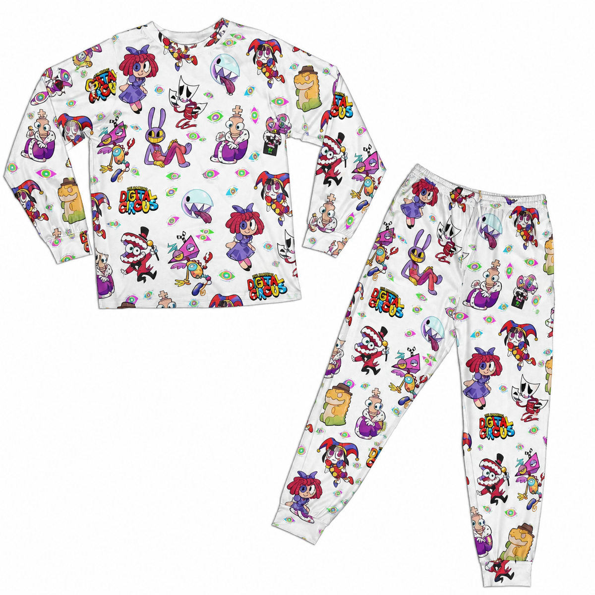 White Digital Circus Mania Family Matching Pajamas