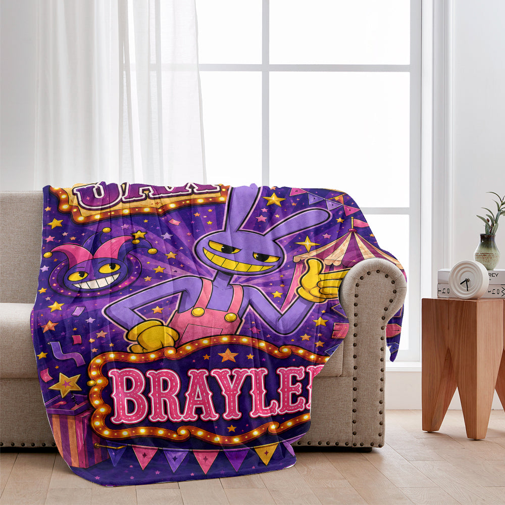 Custom Name Purple Bunny Blanket