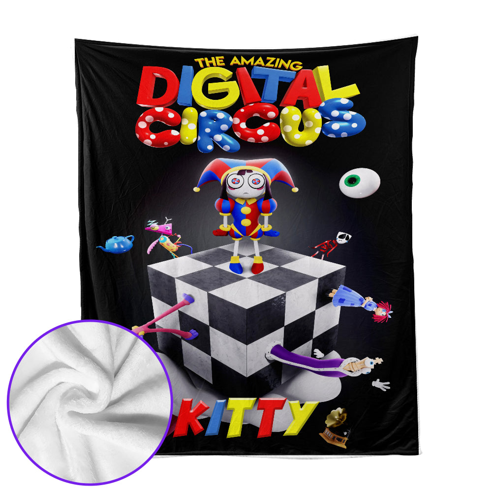 Custom Name Digital Circus Blanket