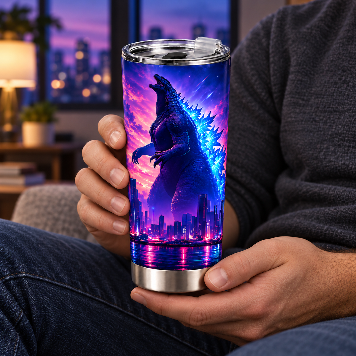 They Call You A Monster – 20oz Cyberpunk Giant Beast Quote Tumbler
