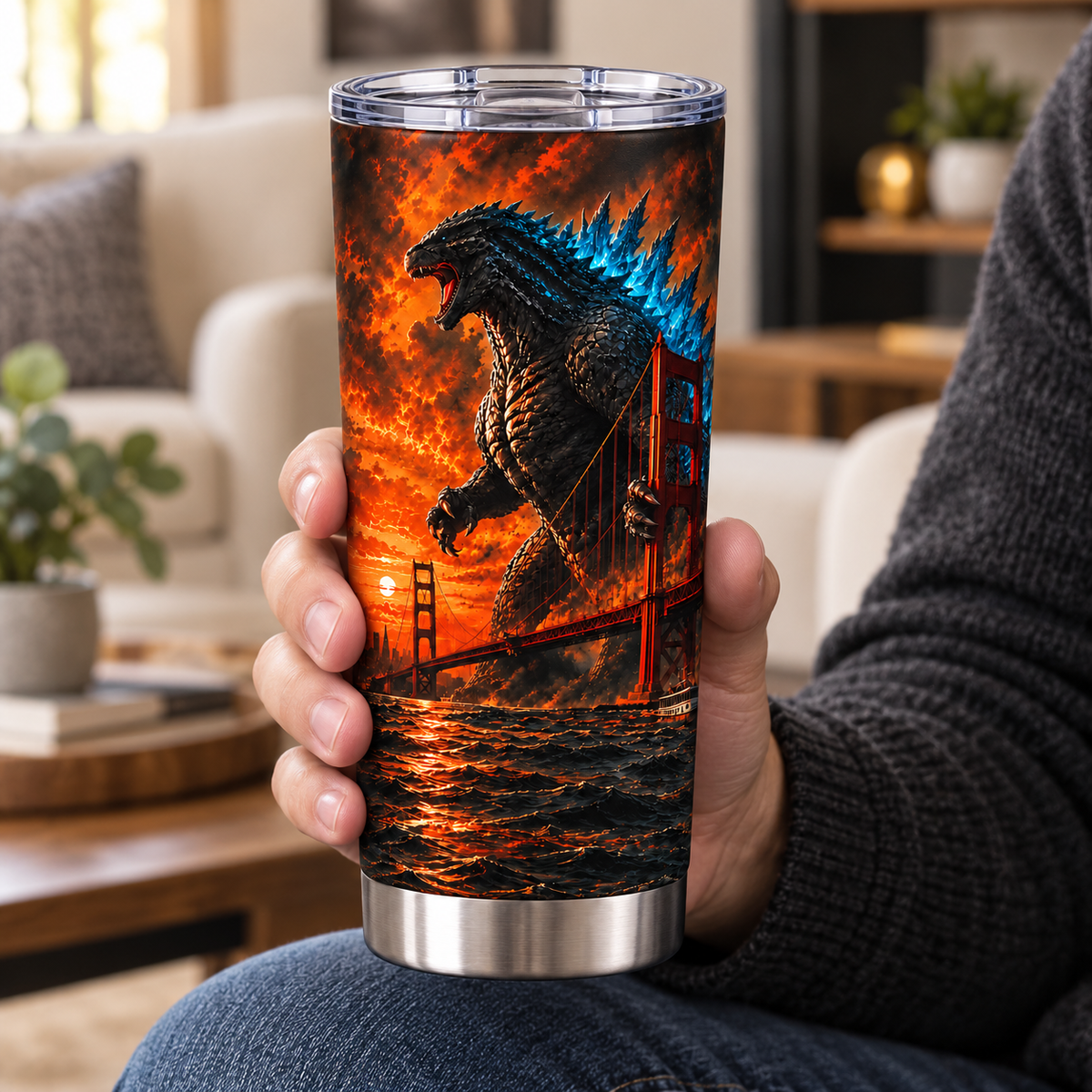 Golden Gate Titan – 20oz Fiery Sunset Beast Stainless Steel Tumbler