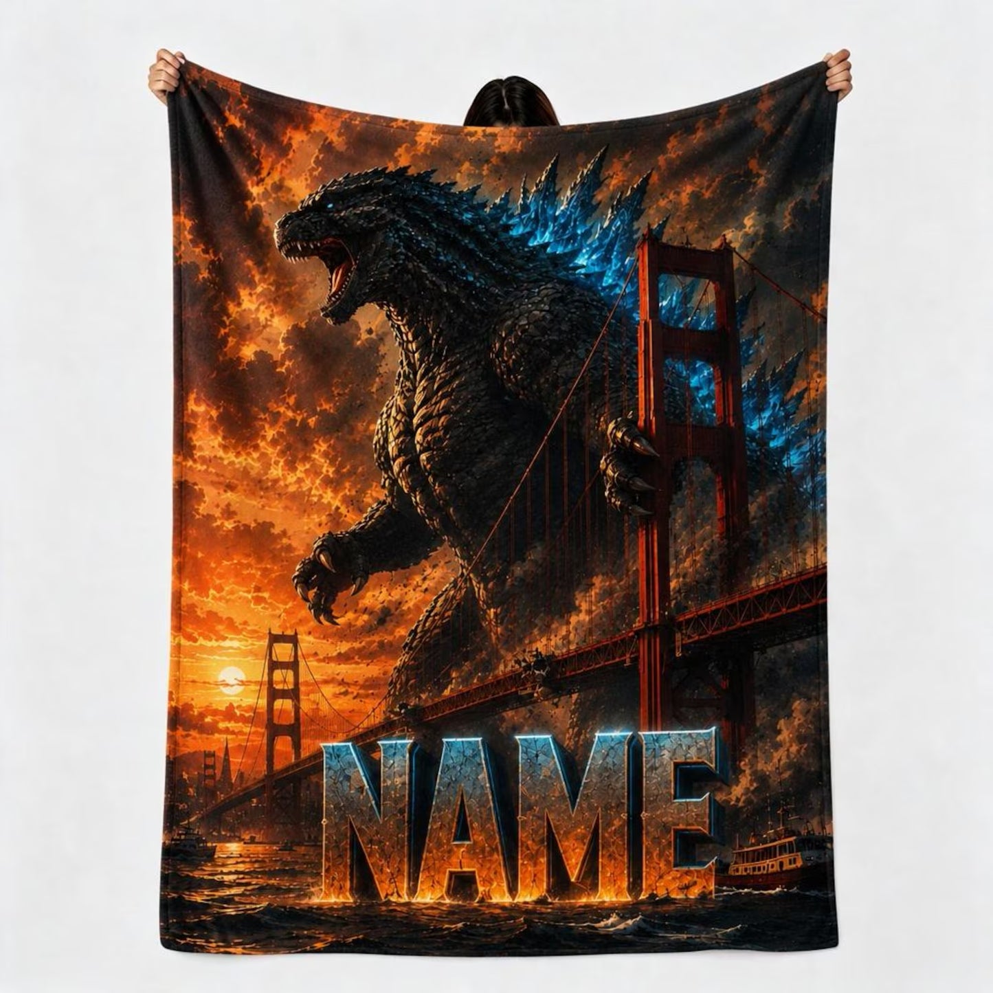 Custom Name Giant Luminous Beast Bridge Blanket