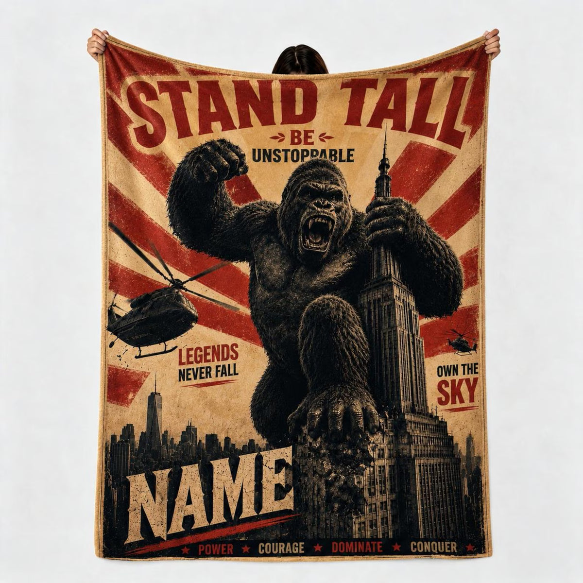 Custom Name Monster City Blanket