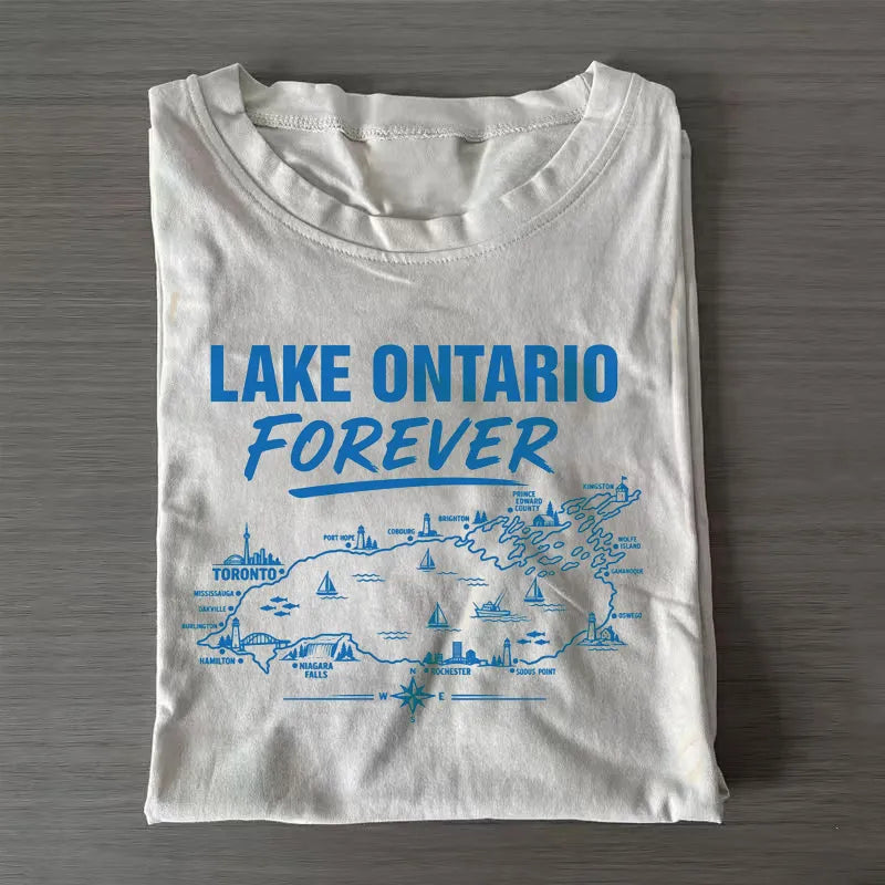 Lake Ontario Forever T-Shirt | Canadian Map Great Lakes Tee