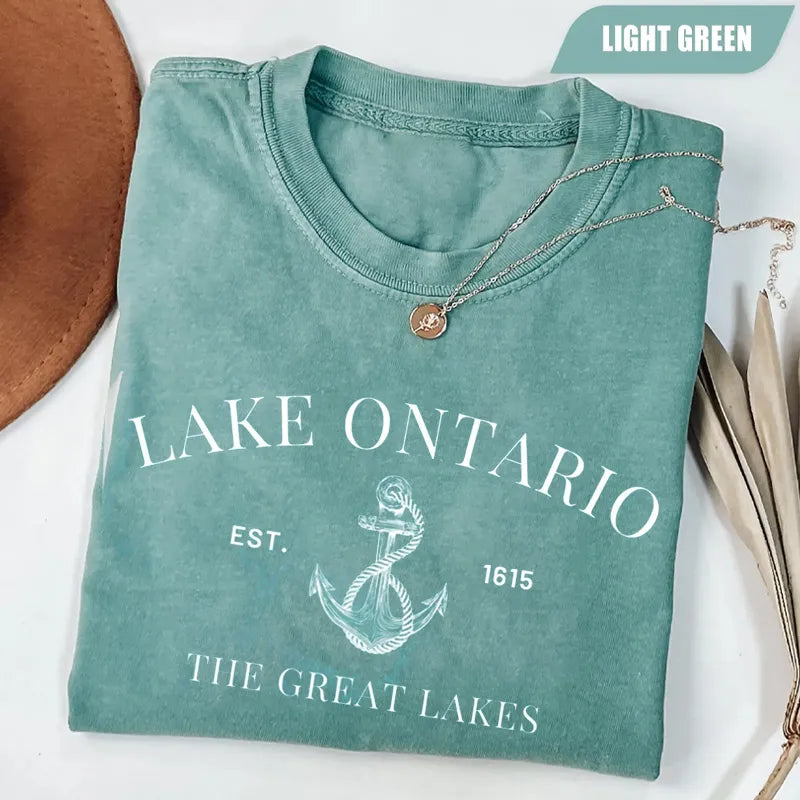 Vintage Lake Ontario T-Shirt | Est. 1615 Great Lakes Anchor Tee