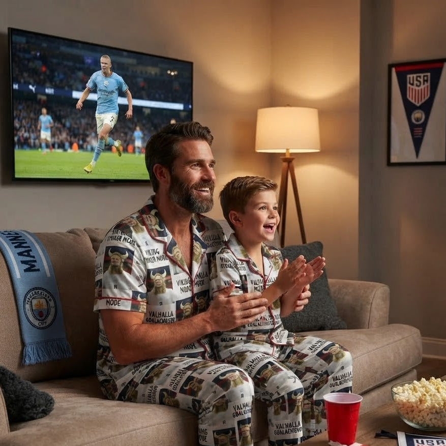 Viking Striker Soccer Meme Satin Pajamas