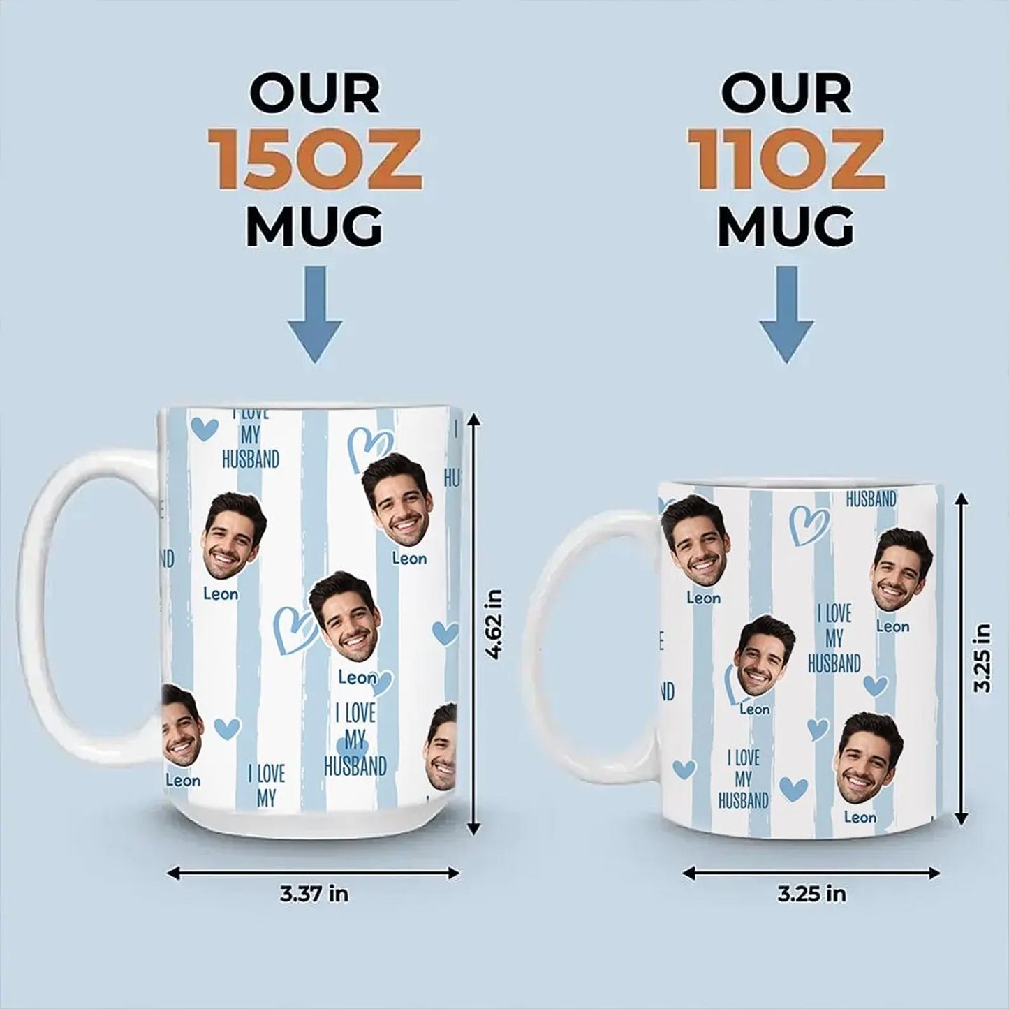 Personalized Photo Valentine Mug – Custom Coffee Gift for Him or Her