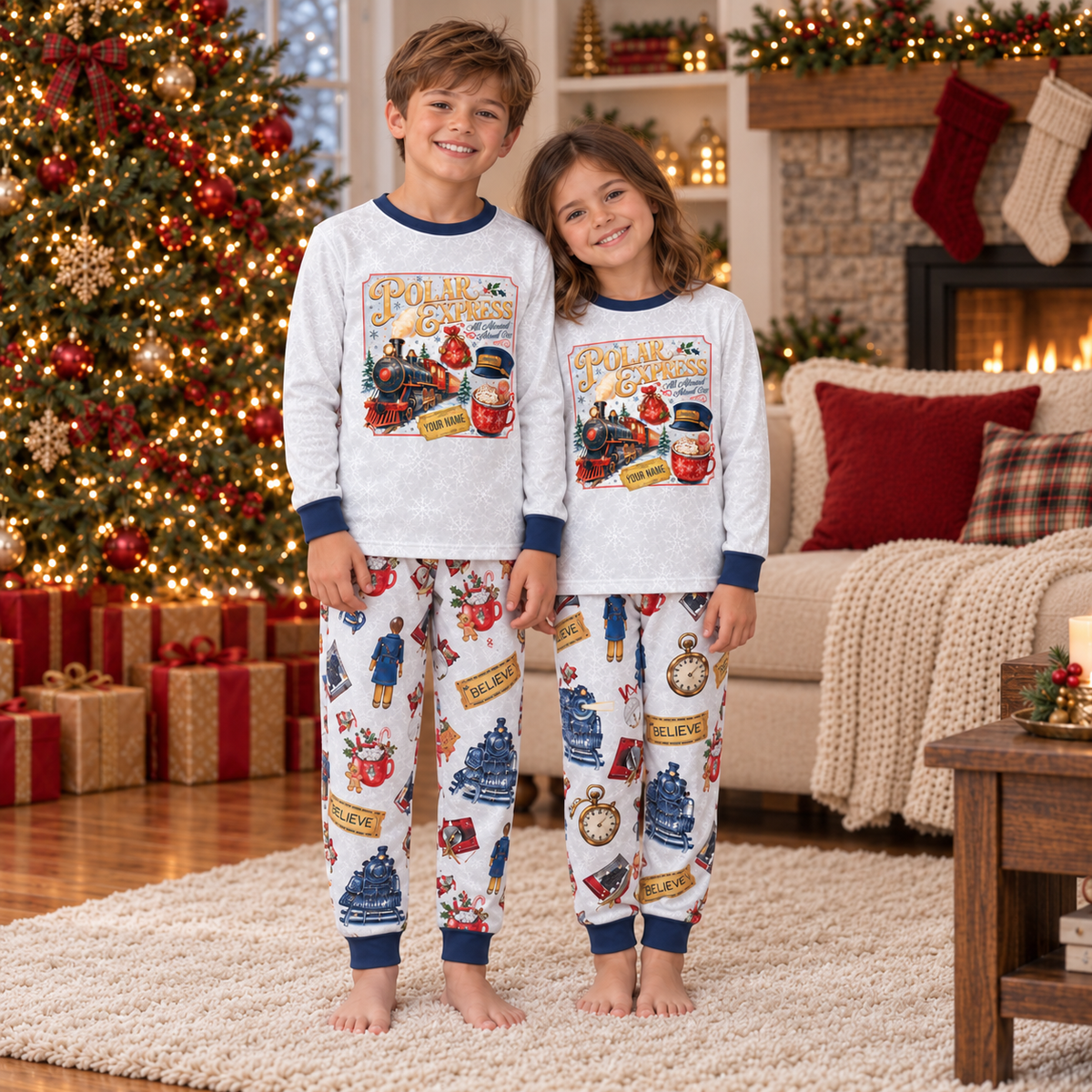 Personalized Christmas Journey Family Pajamas