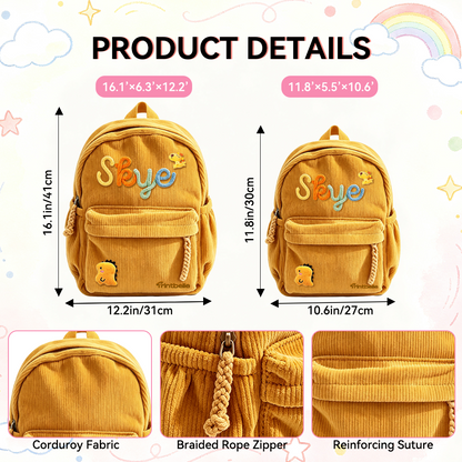 Personalized Toddler Corduroy Backpack