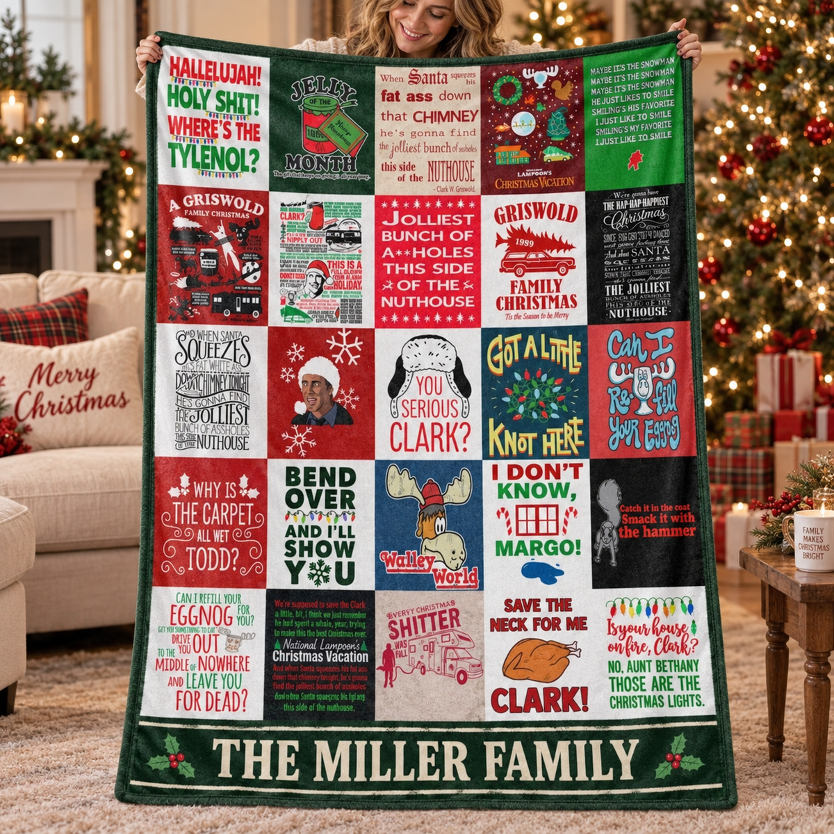 Griswold Christmas Movie Night – Personalized Patchwork Blanket