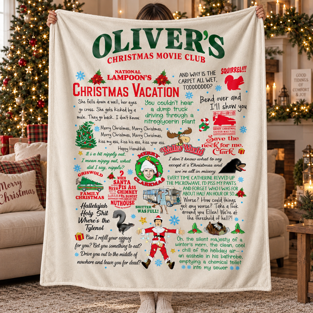 Christmas Movie Club – Personalized Christmas Vacation Blanket
