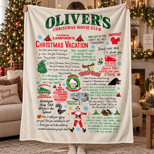 Christmas Movie Club – Personalized Christmas Vacation Blanket