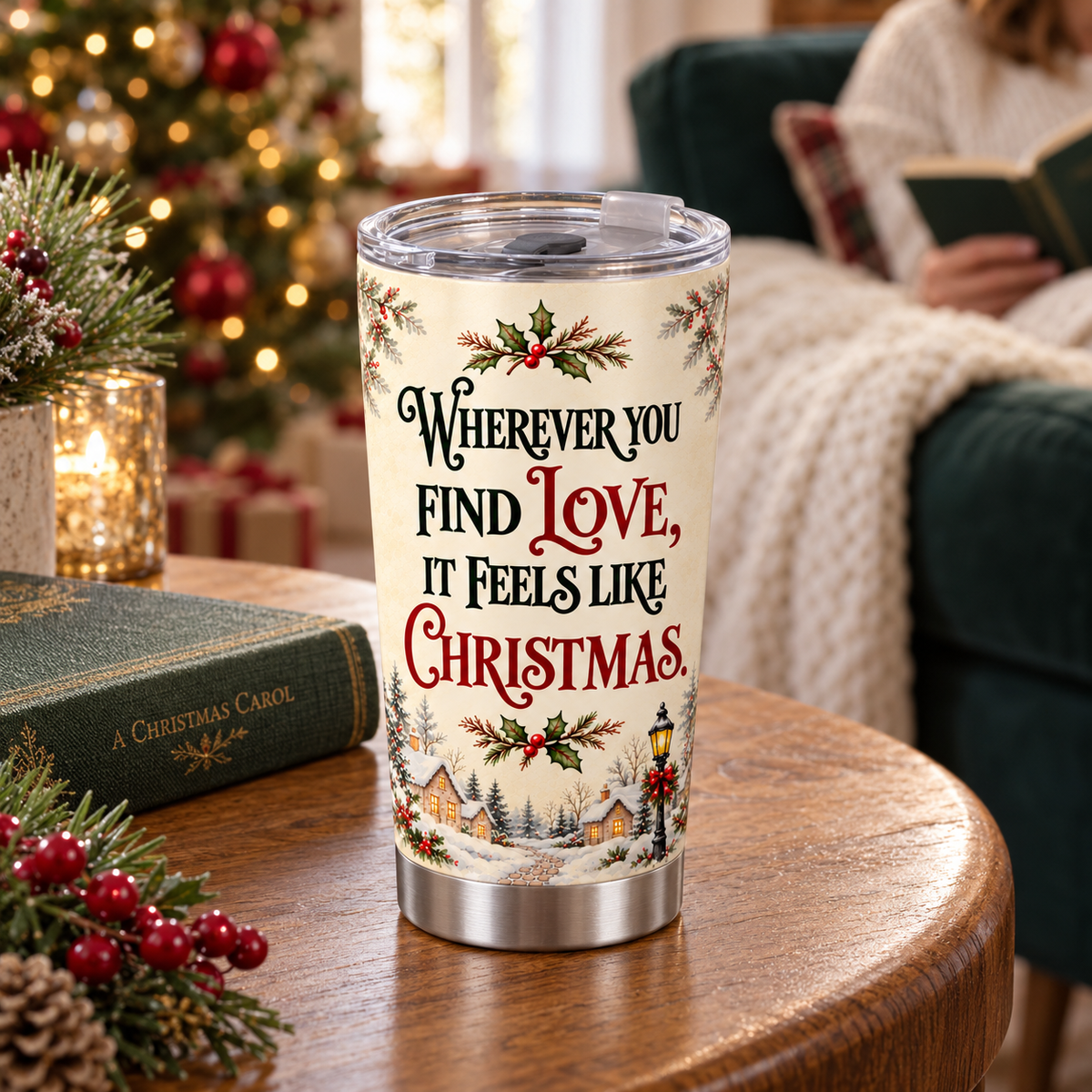 It Feels Like Christmas – Bean Bunny 20oz Insulated Tumbler
