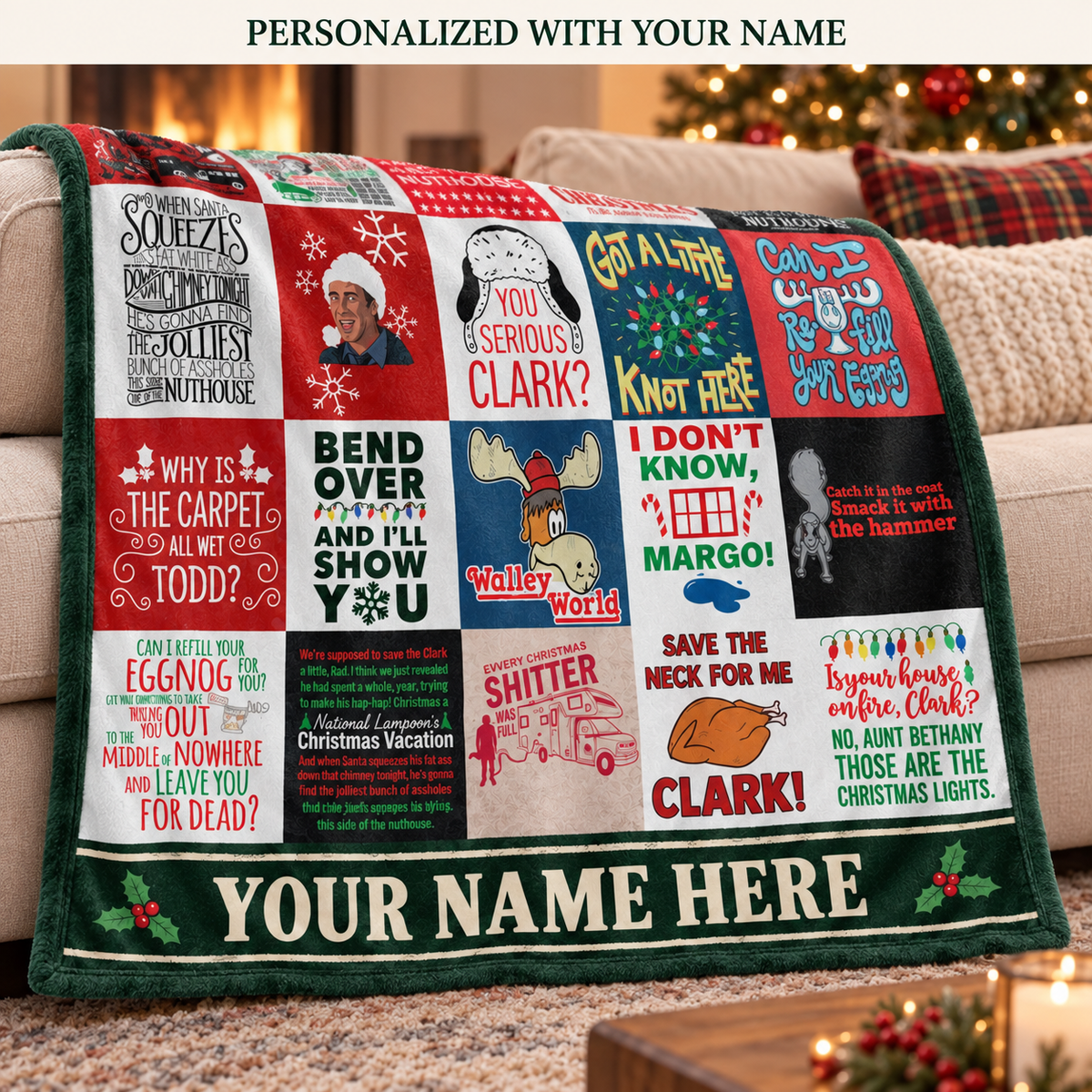 Griswold Christmas Movie Night – Personalized Patchwork Blanket