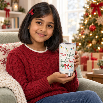 Heart to Heart – 20oz Watercolor Christmas Tumbler