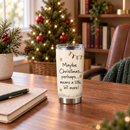 Maybe Christmas Means More – Green Monster 20oz Christmas Tumbler