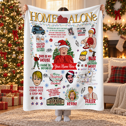 Home Alone Holiday Mischief – Personalized Name Blanket
