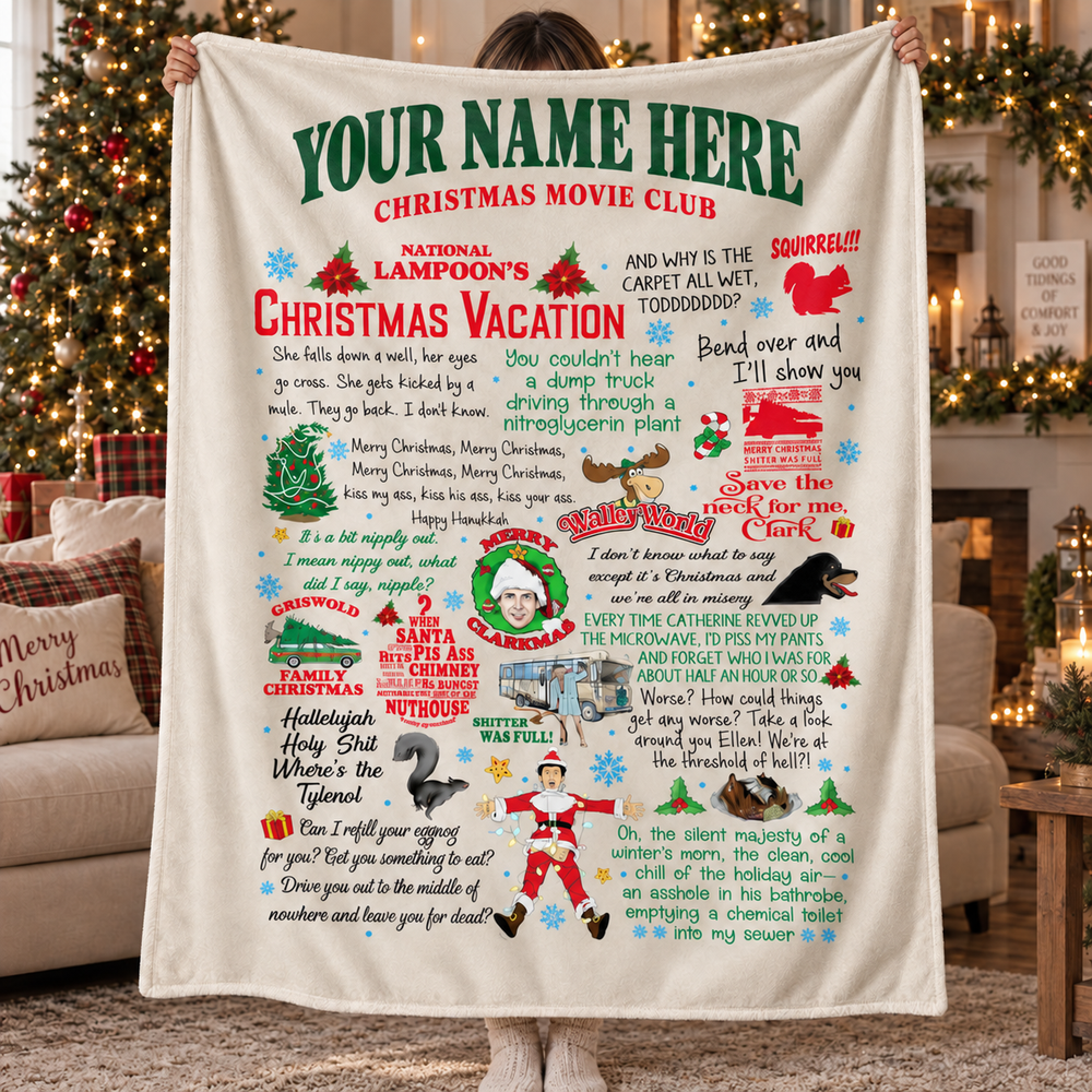 Christmas Movie Club – Personalized Christmas Vacation Blanket