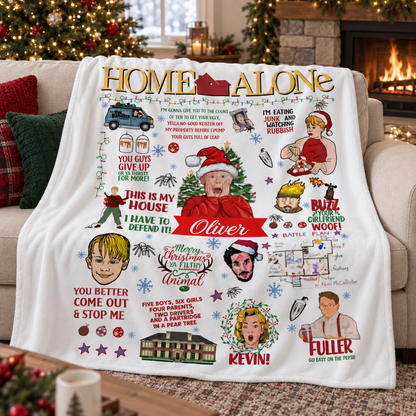 Home Alone Holiday Mischief – Personalized Name Blanket