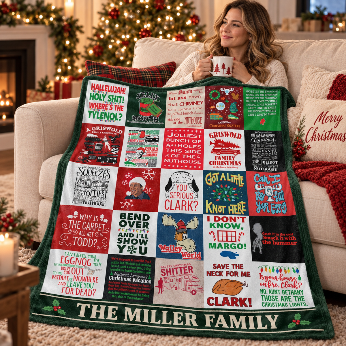 Griswold Christmas Movie Night – Personalized Patchwork Blanket