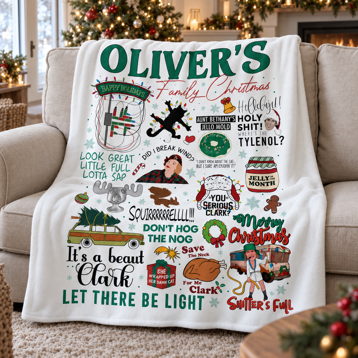 Griswold Family Christmas – Personalized Name Blanket