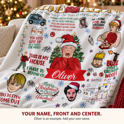Home Alone Holiday Mischief – Personalized Name Blanket