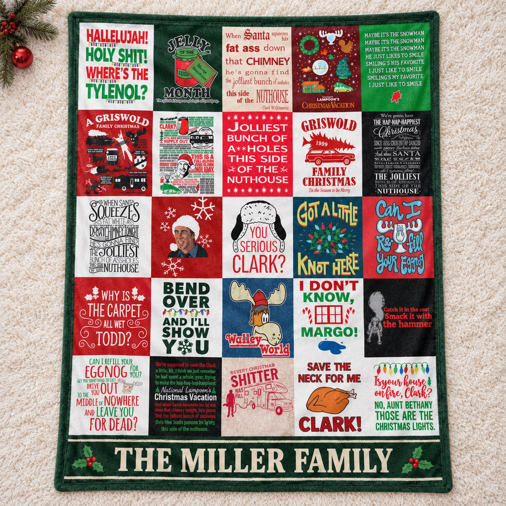 Griswold Christmas Movie Night – Personalized Patchwork Blanket