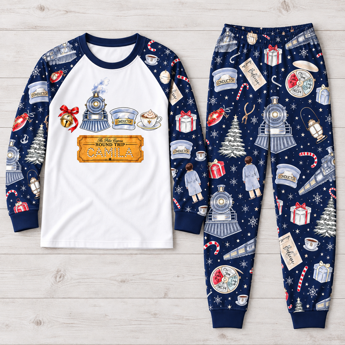 Personalized Golden Ticket Christmas Pajamas