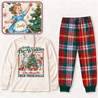 Personalized Vintage Christmas Plaid Pajama Set