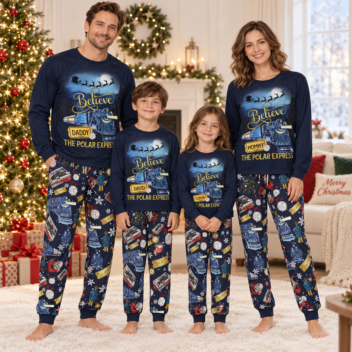 Personalized Christmas Express Family Pajamas