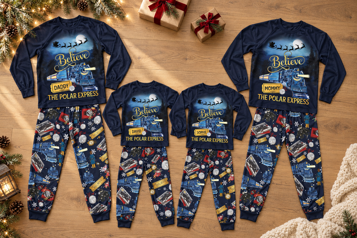 Personalized Christmas Express Family Pajamas