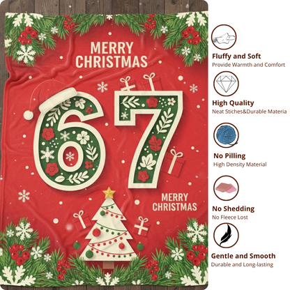 67 Meme Six Seven Christmas Blanket – Soft Cozy Holiday Throw for Kids, Women, Men, Boys & Girls